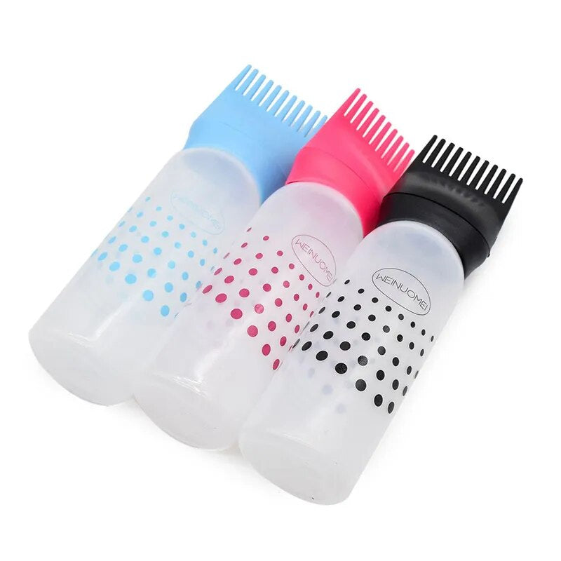 Plastic Hair Dye Bottle with Applicator Brush