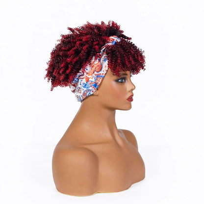 Afro Puff Curly Headband Wig for  Women